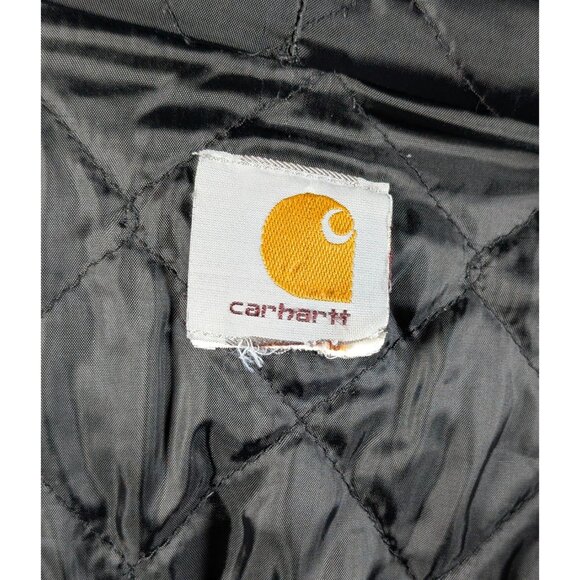 Carhartt Quilted Lined Hoodie Jacket Mens Sz 2XL XXL Blue Full Zip Workwear READ - Picture 3 of 4